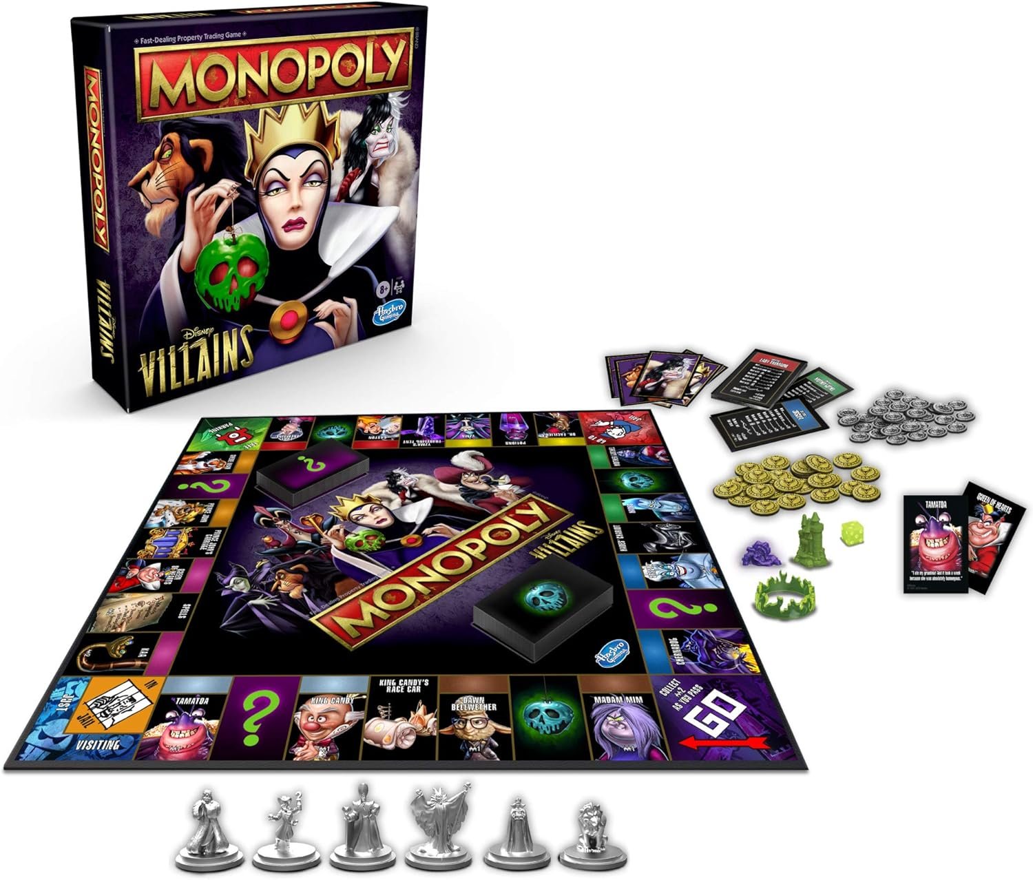 Componentes del Juego de Mesa Monopoly Disney Villians