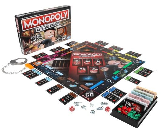 componentes del juego de mesa monopoly tramposo