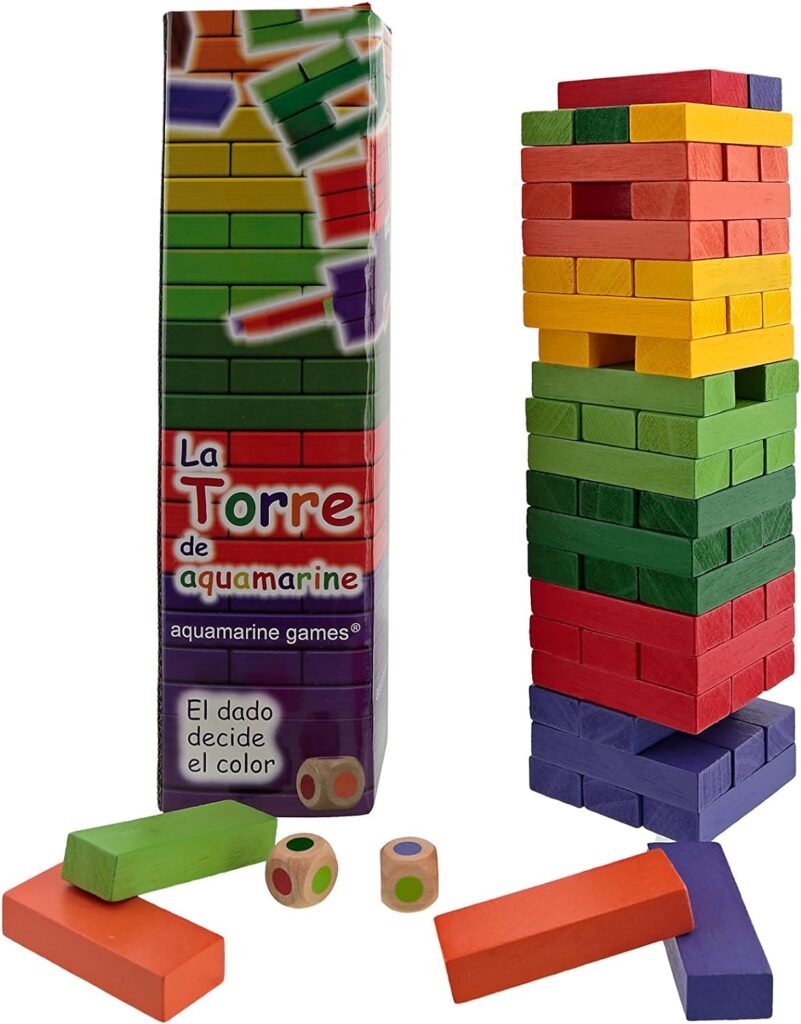 jenga juego de mesa de colores