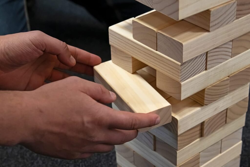 quitando bloque de jenga